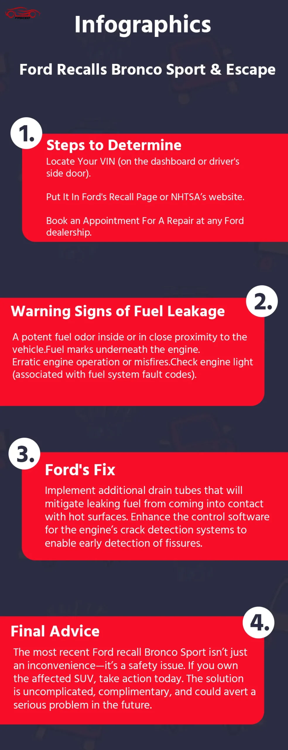 Ford Recall Bronco Sport and Escape Leaks